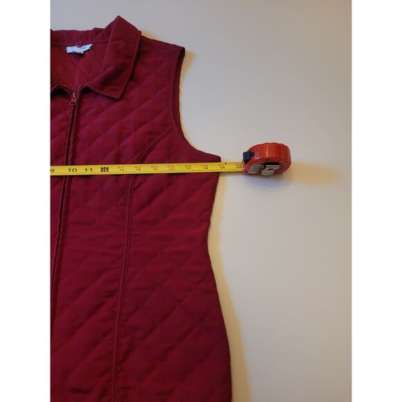 KIM ROGERS Signature Women's Red Full Zip Quilted Vest Size M - Picture 3 of 5